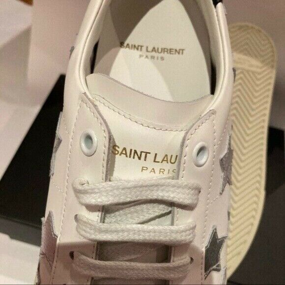 Saint Laurent YSL Silver Star Sneaker SIZE38 +/ US8.5 NEW IN BOX - Picture 2 of 13